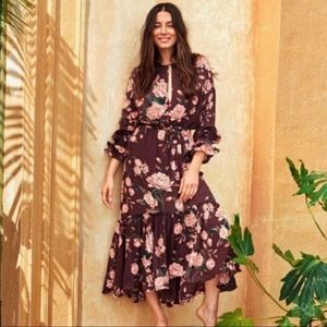 H&M | Johanna Ortiz Brown Ruffled Dress NWT